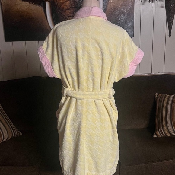 Fernando Squette • Vintage • Beach Bathrobe • Yellow/ Pink • Size Small (P) - Picture 7 of 12